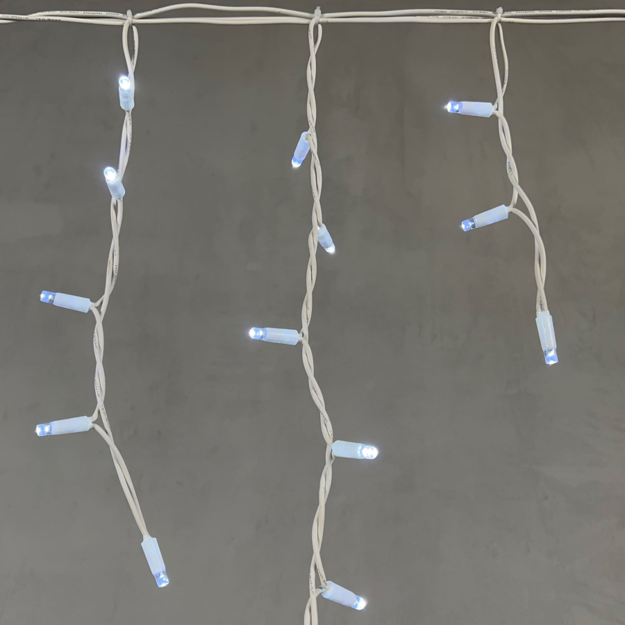 Гирлянда Бахрома 3,1 x 0,5 м Белая 220В, 120 LED, Провод Белый Каучук, IP65