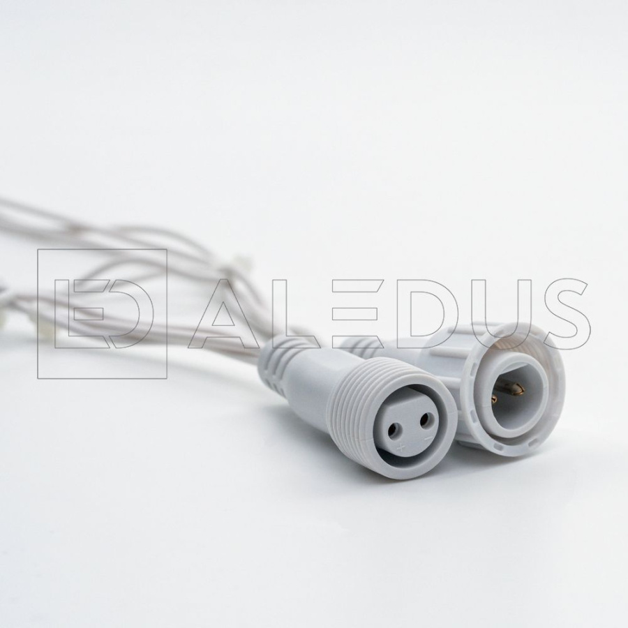 Занавес ALEDUS, 220 В, 2x1.5 м, белый провод, ПВХ, белый, без мерцания