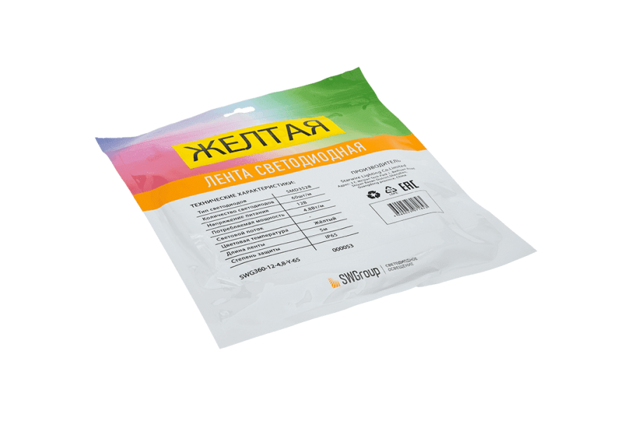 Лента светодиодная SWG SWG360, IP65, желтый
