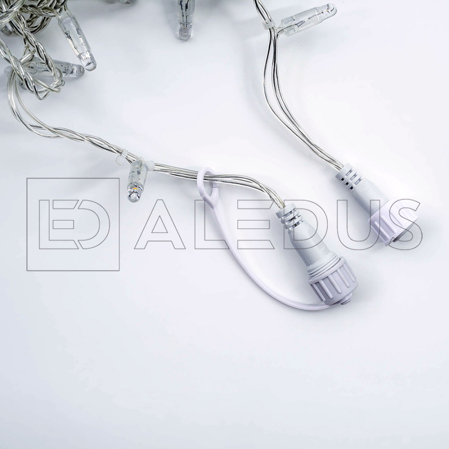 Гирлянда (Нить) ALEDUS, 220 В, 10 м, прозрачный провод, теплый белый, без мерцания