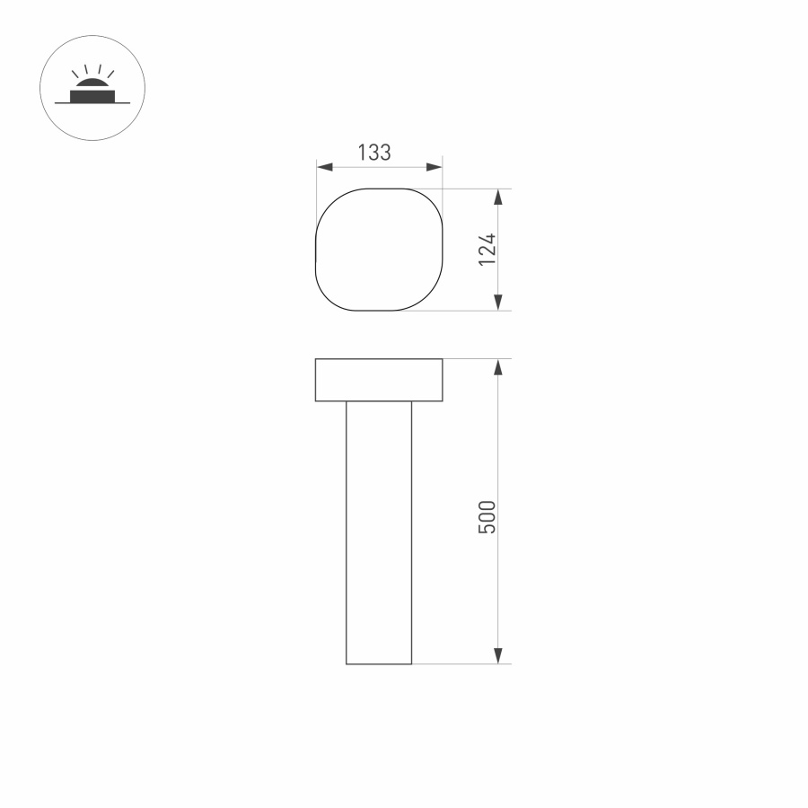 Светильник LGD-SWAMP-BOLL-H500-7W Warm3000 (GR, 93 deg, 230V) (Arlight, IP65 Металл, 3 года)
