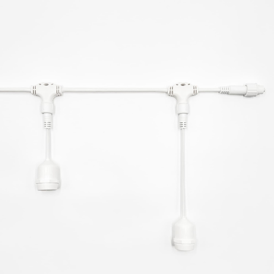 Белт-Лайт UNIBELT 10м, Провод Белый Каучук, Шаг 50 см, 20 Подвесных Патронов, IP65