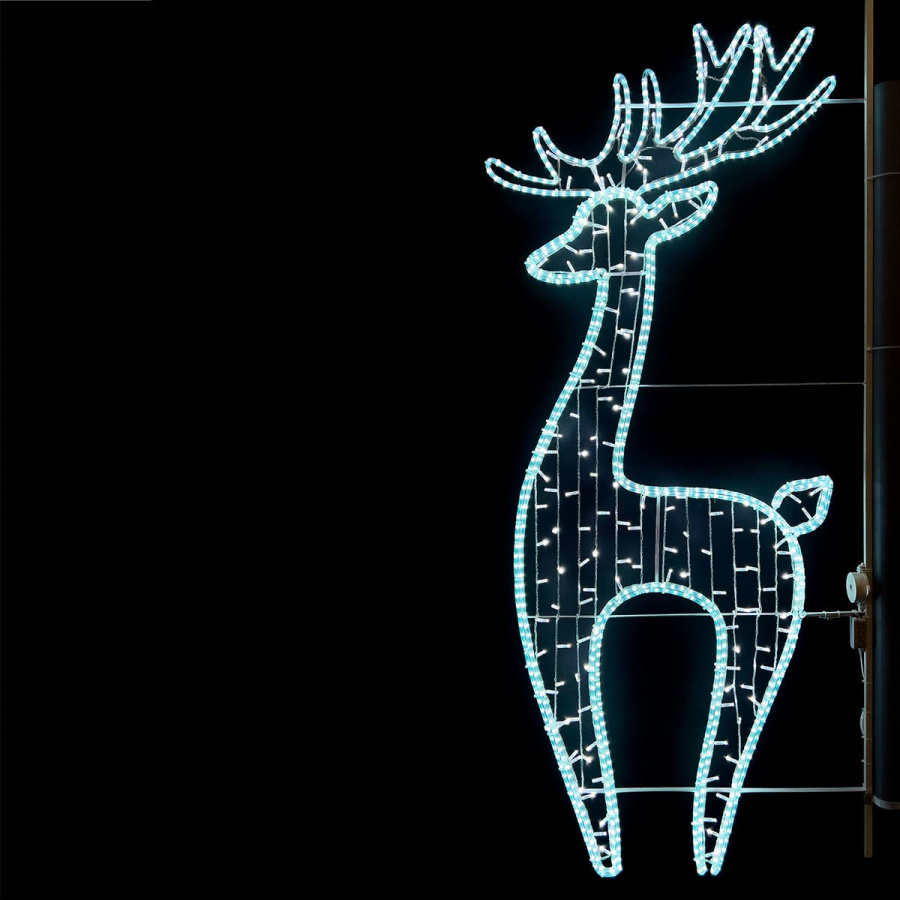Светодиодная Консоль «Олень в Профиль» 90 х 240 см, Белая, 220В