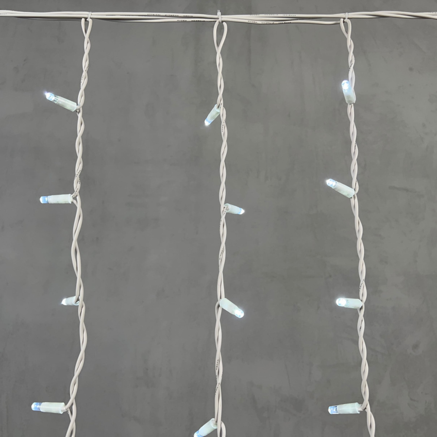 Гирлянда Бахрома 3,2 x 0,9 м Белая 220В, 168 LED, Провод Белый Каучук, IP65