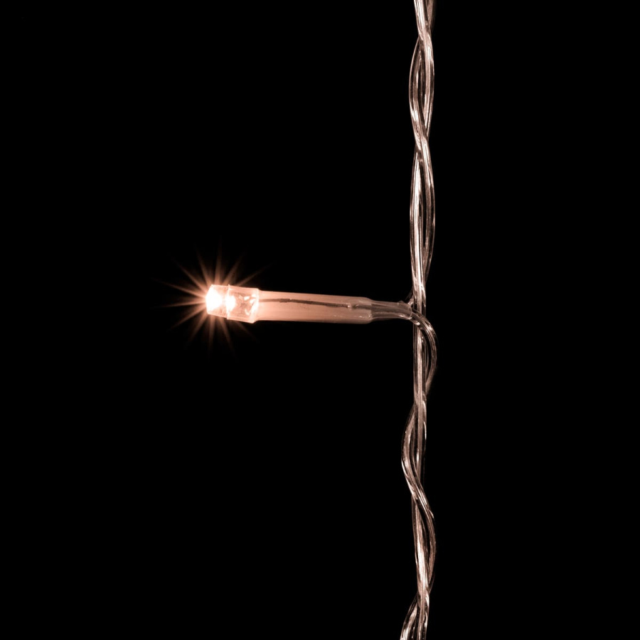 Гирлянда Занавес Облегченный 2 x 3 м Экстра Тепло-Белый с Мерцанием Белого Диода 220В, 600 LED, Провод Прозрачны ПВХ, IP54