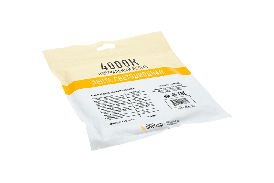 Лента светодиодная SWG SWG3120, IP20, нейтральный белый