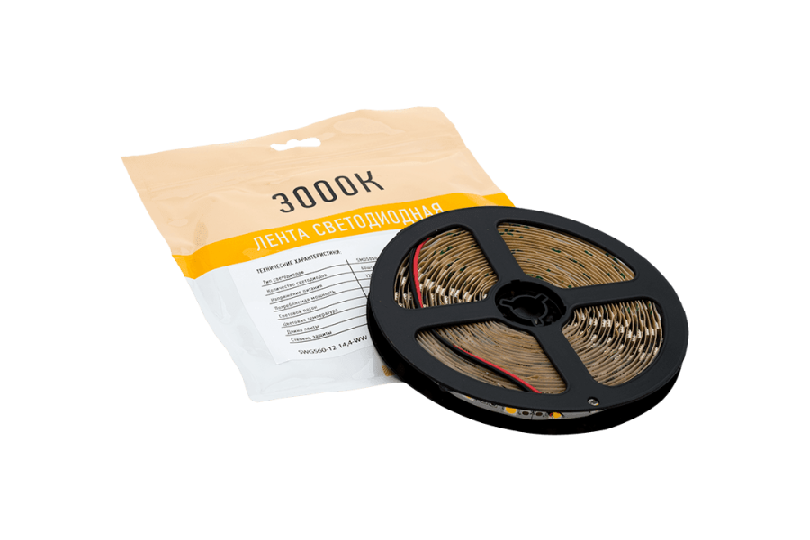 Лента светодиодная SWG SWG560, 14,4 Вт/м, 12В, IP20, теплый белый