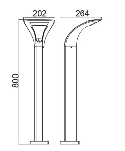 Наземный светильник W2522S-800 Gr