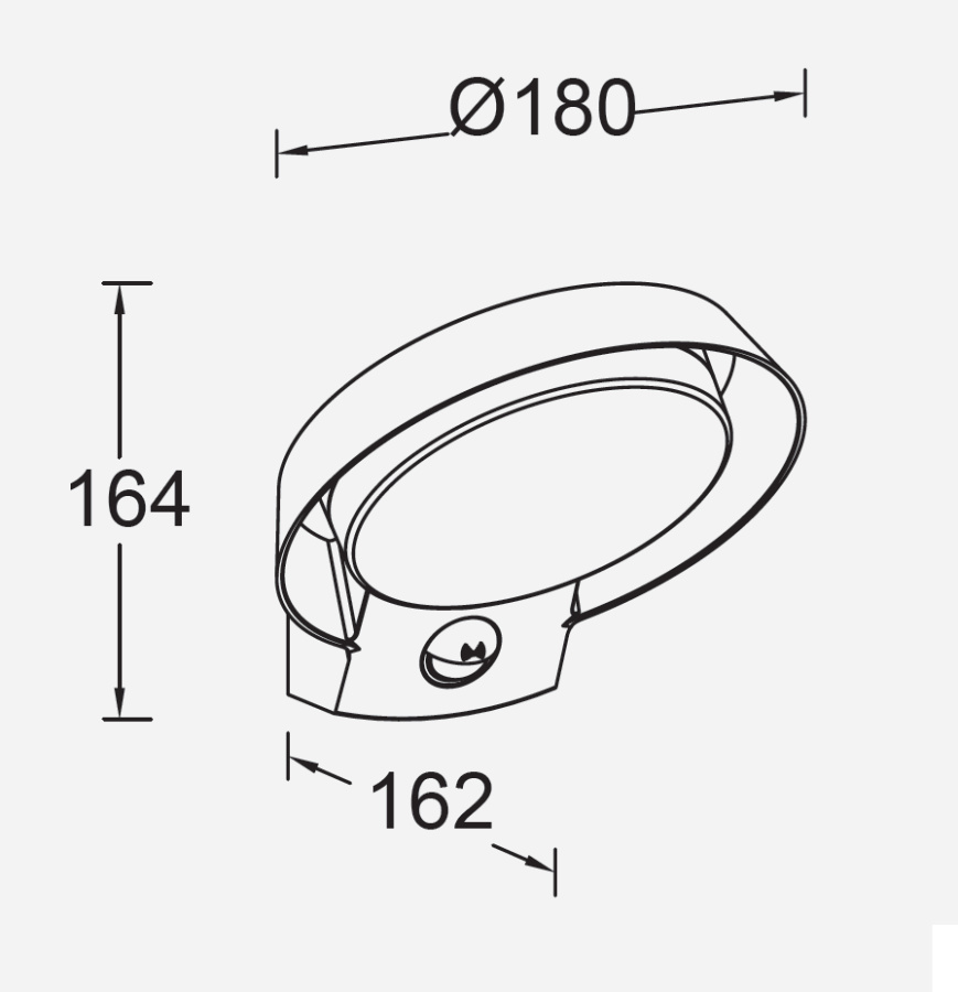 Настенный светильник с датчиком движения и освещенности W2057-3K-Pir Gr