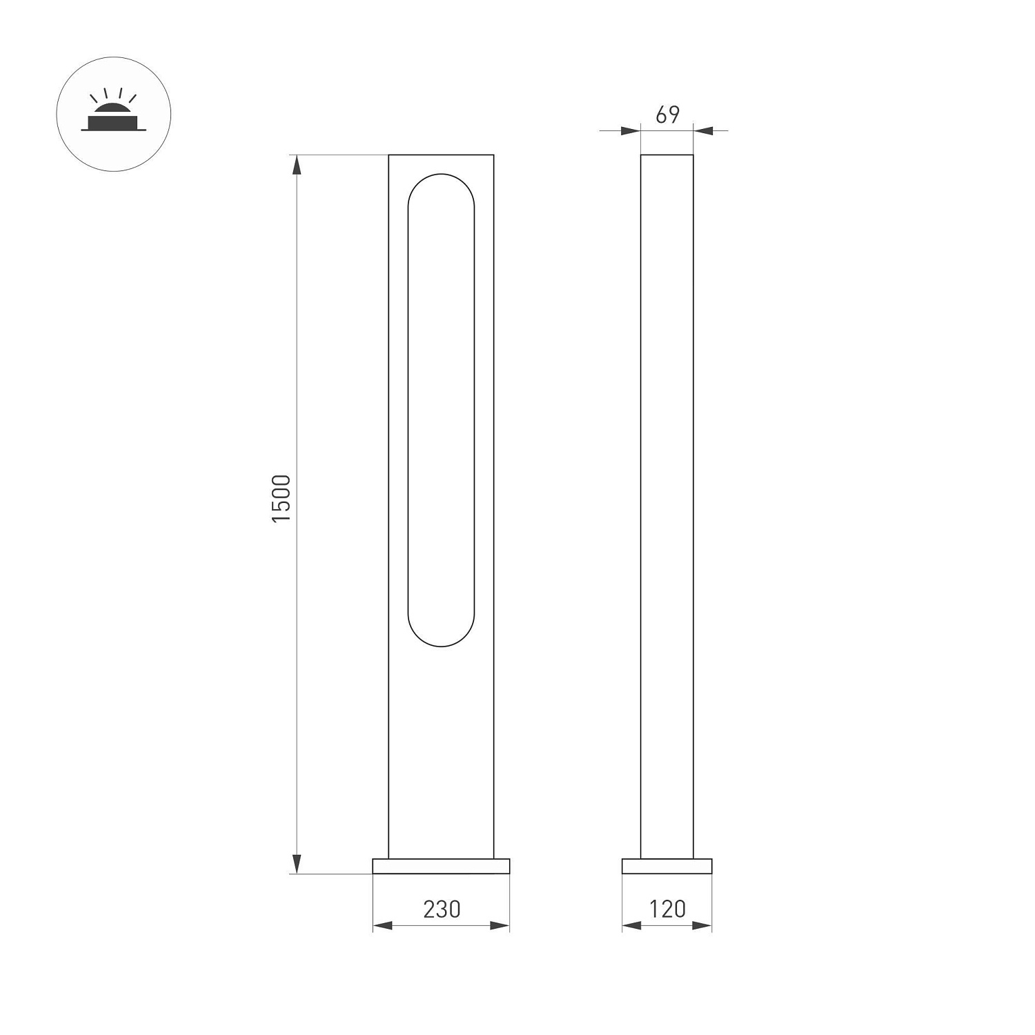 Светильник LGD-MUSE-BOLL-H1500-18W Warm3000 (DG, 328 deg, 230V) (Arlight, IP65 Металл, 3 года)