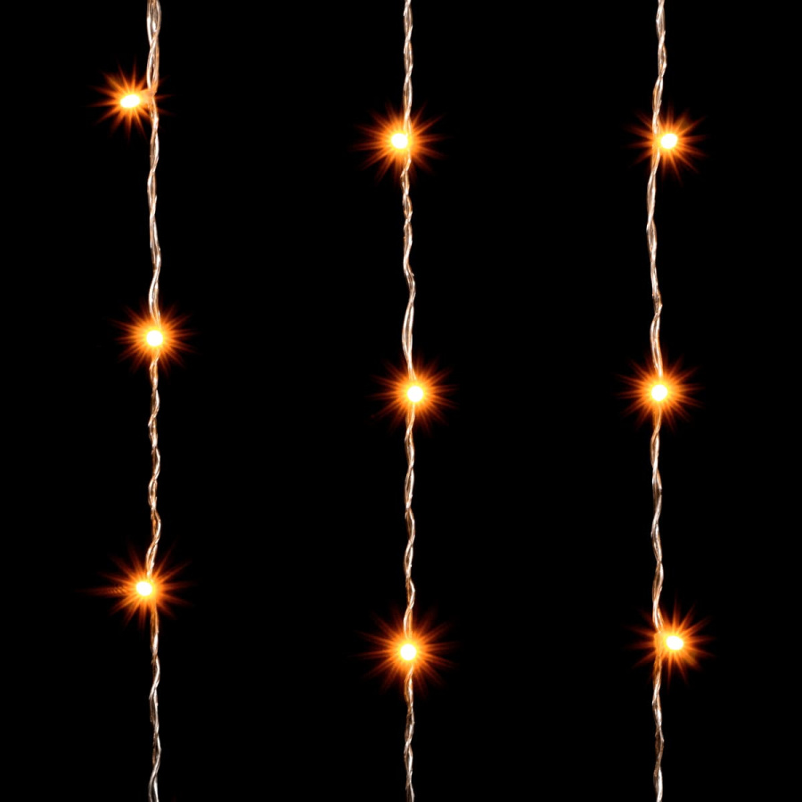 Гирлянда Занавес Облегченный 2 x 3 м Желтый 220В, 600 LED, Провод Прозрачный ПВХ, IP54