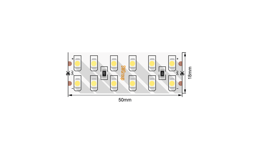 Лента светодиодная SWG SWG3240, IP20, теплый белый