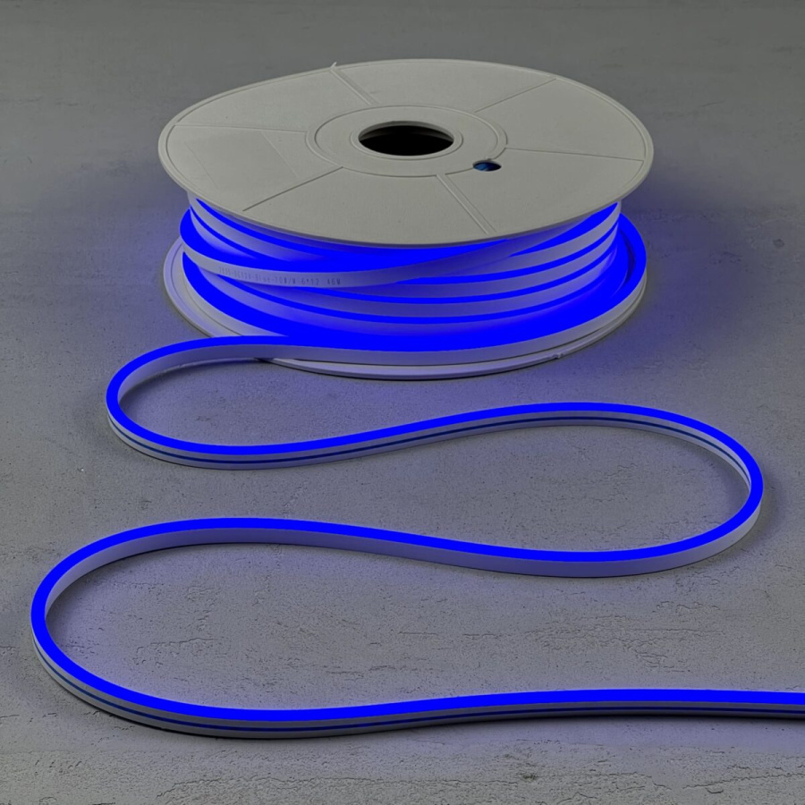 Односторонний Гибкий Неон 8х16мм Синий 12В, IP65